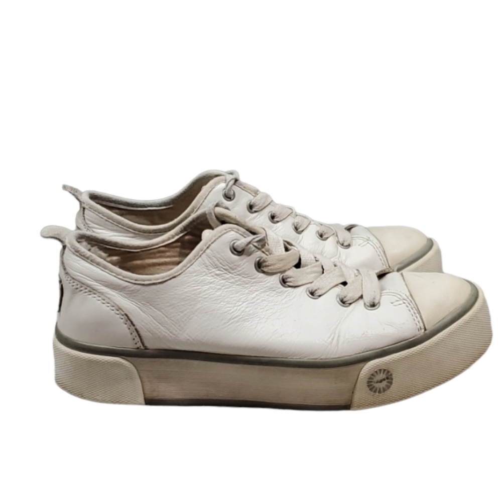 Ugg Australia Women Leather Lace Up Sneakers shoes sz 7